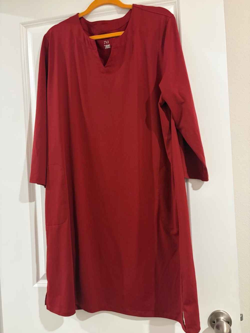 Dark Red SPF Dress - 3/4 sleeves